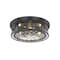 Z-Lite Clarion 4 Light Flush Mount, Matte Black & Inner Clear Water & Outer Clear 493F4-MB - alternate 5